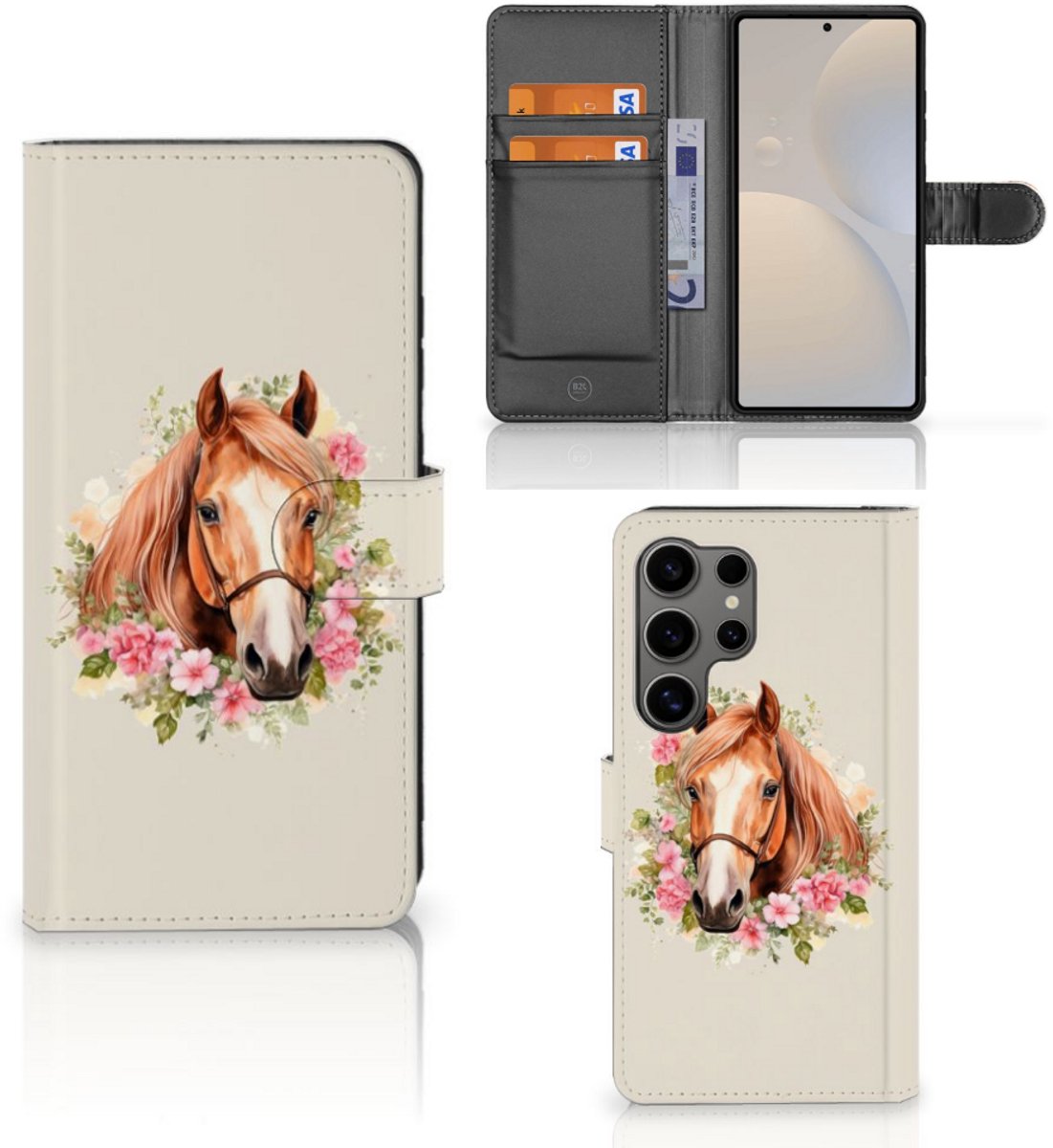 Telefoonhoesje met Pasjes voor Samsung Galaxy S25 Ultra Paard