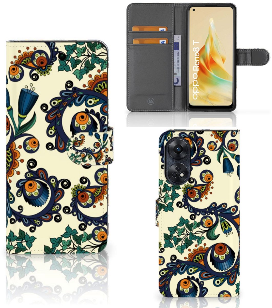 Wallet Case OPPO Reno8 T 4G Barok Flower