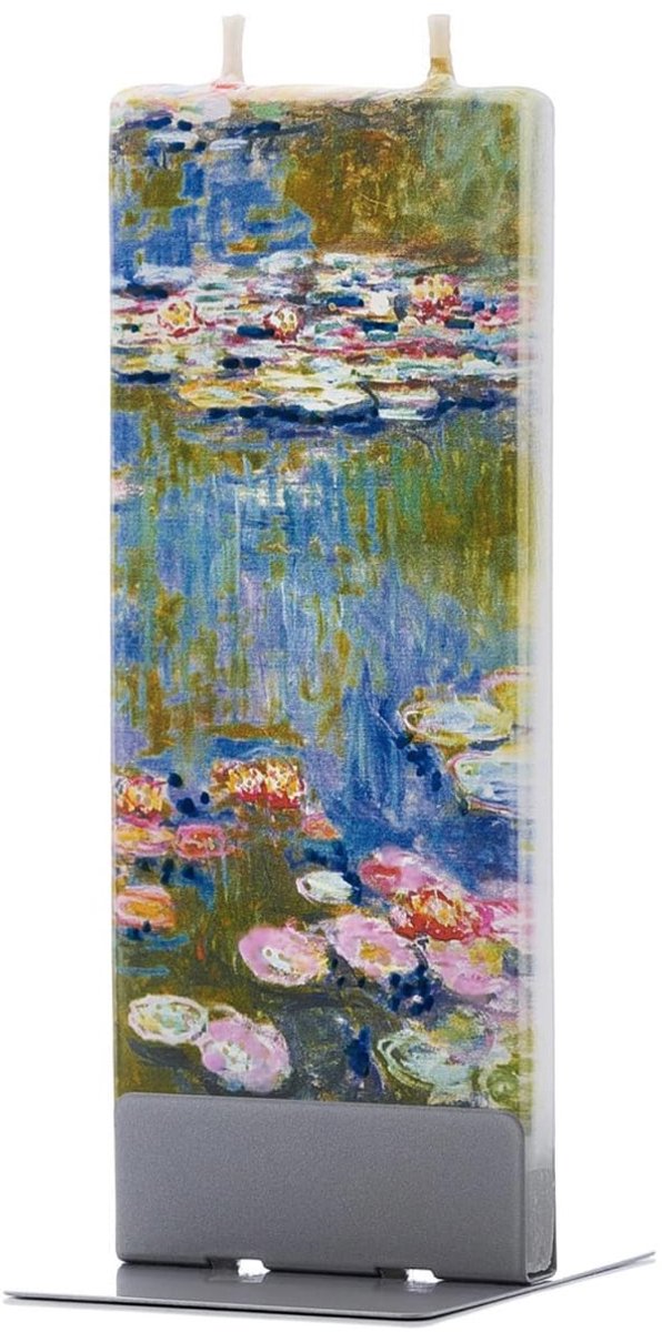 Claude Monet - Waterlelies | FLATYZ platte kaars – uniek handbeschilderd cadeau