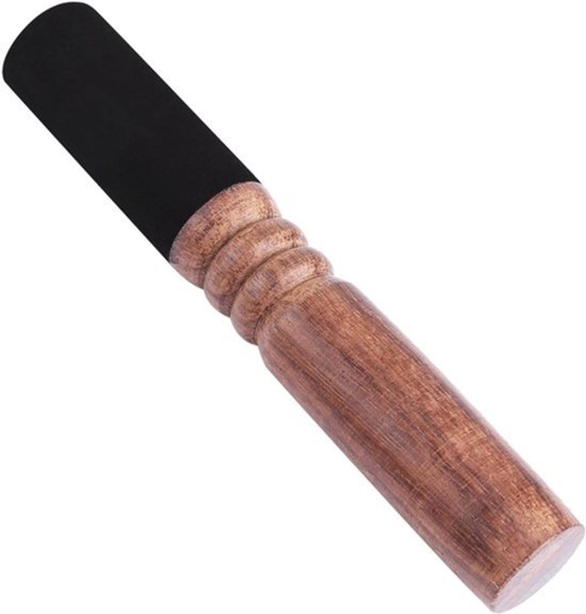 Houten klopper voor Tibetaanse bellen voor meditatie en yoga. Boeddha muziekinstrumenten met lederen geluidsstok omwikkeld met suede.Ontspanningsmuziek.