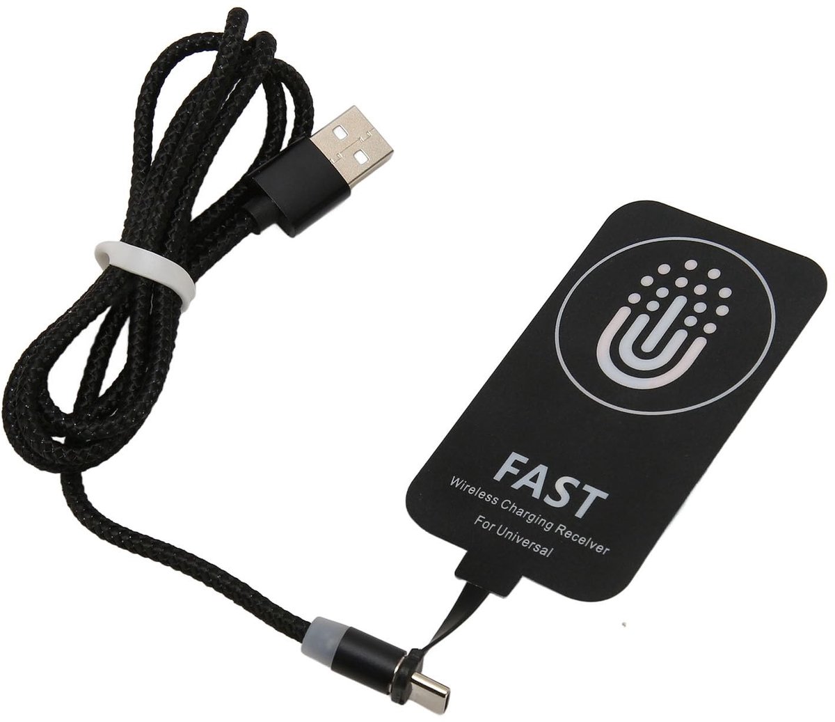 Jhubersproducts - Type C Magnetische Zuig Draadloze Oplaadontvanger - Draadloos Opladen - USB Ontvanger - Compacte Formaat - Magnetische Oplader - Ges