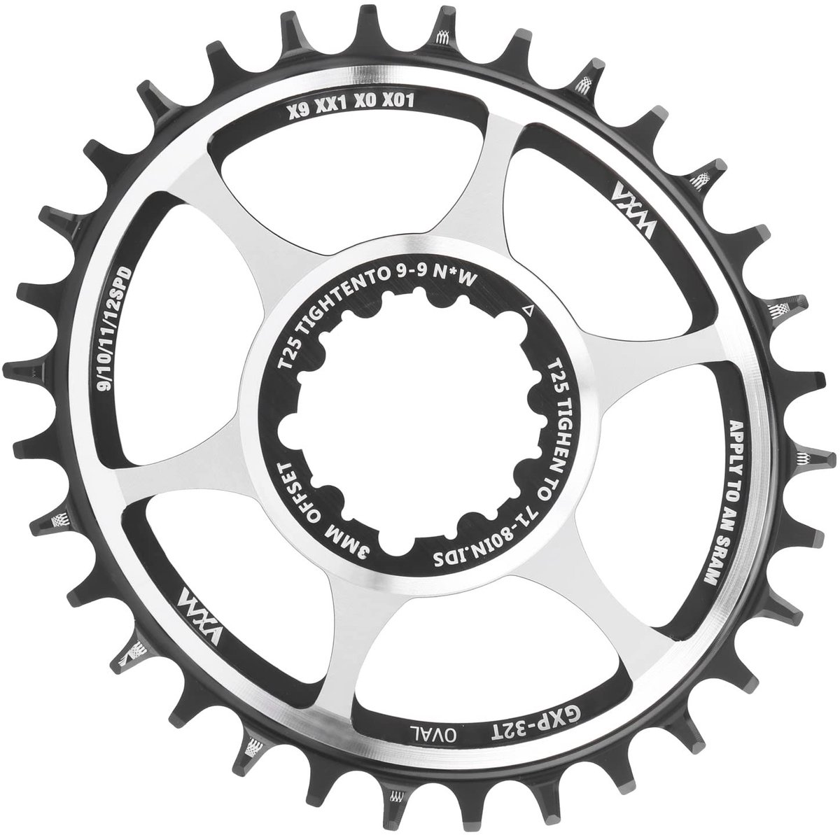 VGEBY 32T Oval Chainring BCD104 voor Mountainbike - Verbeterde Efficiëntie en Stabiliteit