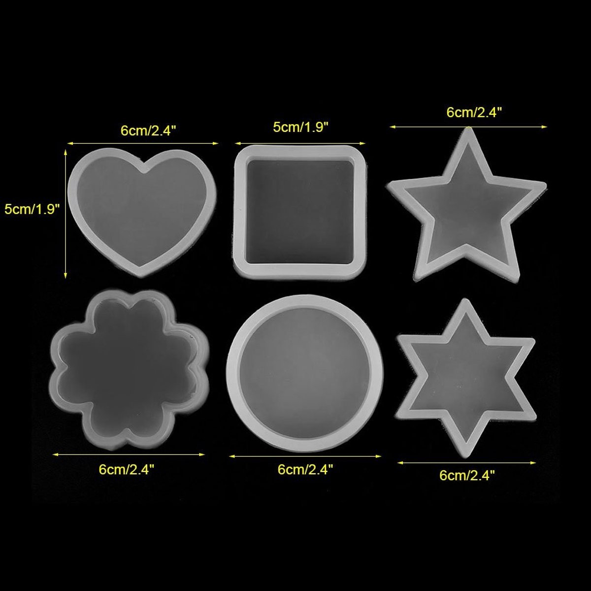 Elzusha - Siliconen Taartdecoratie Mal Set - 6 Vormen - Duurzaam en Flexibel - Bruin - Chocolade Mal - Perfect voor DIY Projecten - Geschikt voor B...