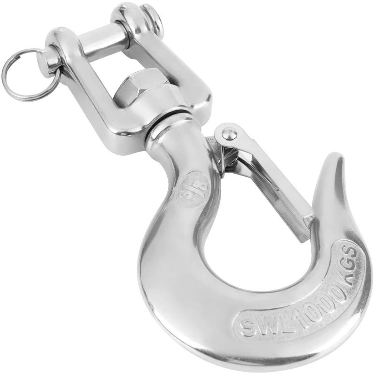Dailygoods - Veiligheidshaak - Draaibare Haak 360 Graden - Duurzaam Roestvrij Staal - 1000kg - Stevige Ooghaak - Perfect voor Rigging