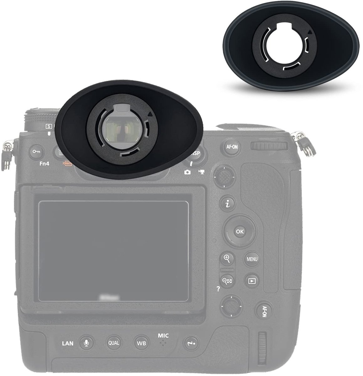 Elzusha - Zachte siliconen oogschelp - Comfortabel - Ergonomisch ontwerp - Geschikt voor Nikon Z 9 en Z 8 - Vervangt DK-33