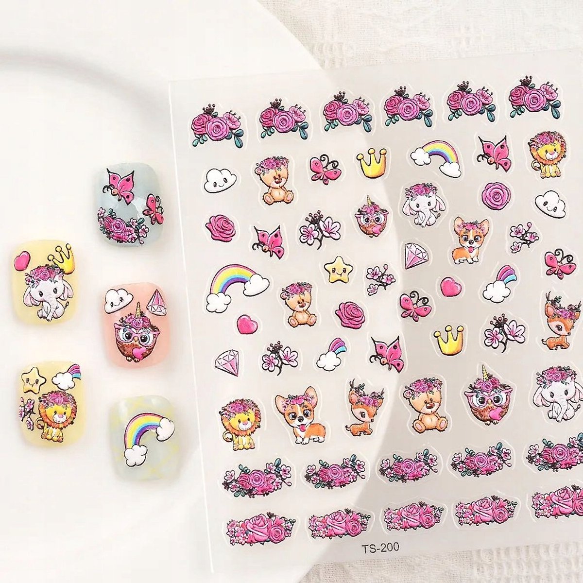Frezarkowo - 3D Nagelstickers - Kreskówki - Zelfklevend - 9,5 x 8 cm