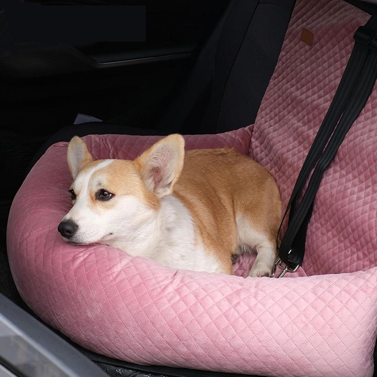Honden autostoeltje - Honden reisbed - Veilig reizen hond - Afneembaar en wasbaar - tot 55 ponden - Roze