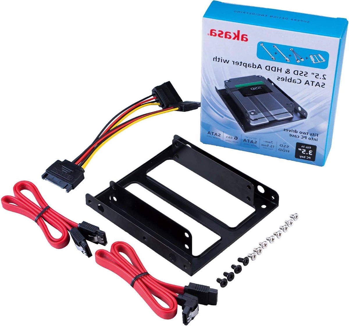 SSD HDD Adapter - Converter Bevestiging - Opslag Uitbreiden - Voor 3.5 inch Bay - 2.5 inch - Zwart
