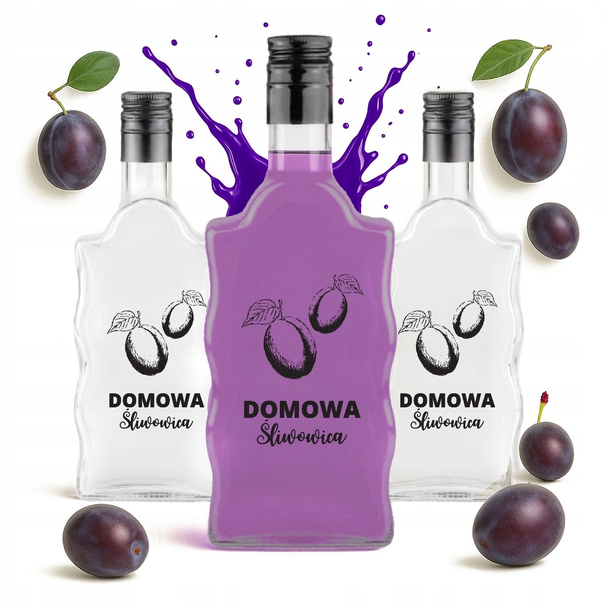 Bimberek Fala - Glazen Fles - 500ml - Elegante Nadruk - Stevig Glas