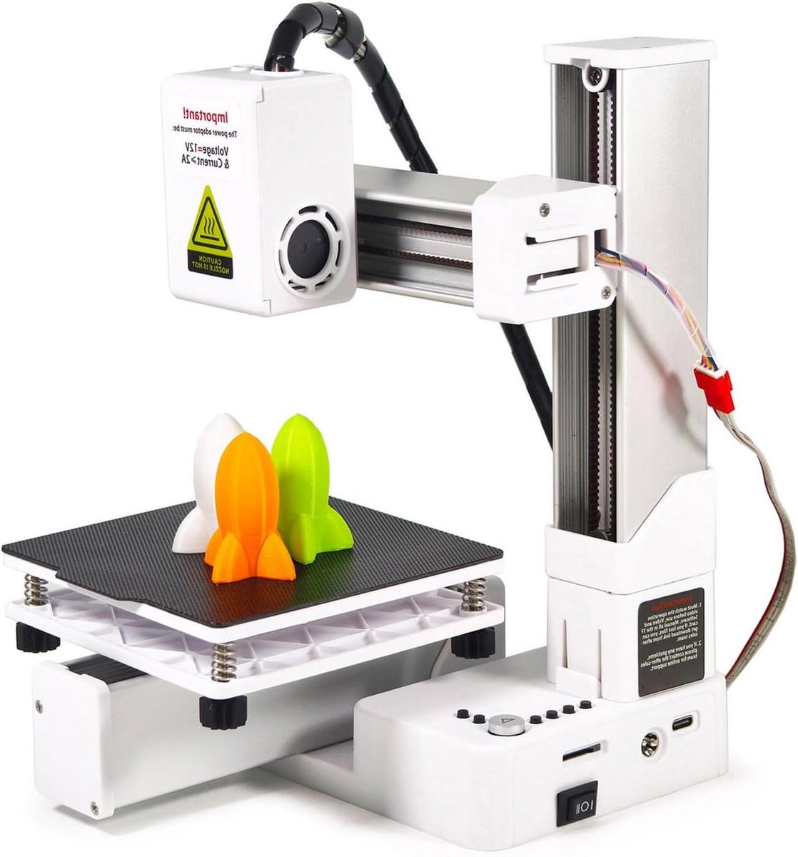 3D Printer - Printmachine Educatief - Beginnen met Printen - Snelle Verwarming Mondstuk - 100x100x100 mm - Wit