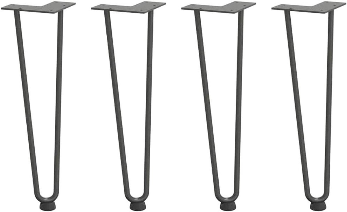 Haarnagelpoten Salontafel - Tafelonderstel Metaal - Meubels Personaliseren - Verstelbare Voetlevellers - 42 cm - Antraciet