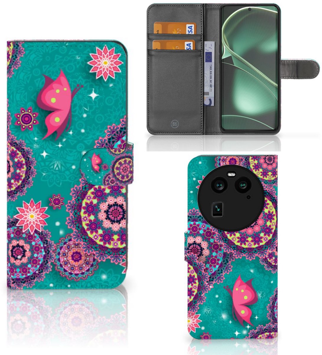 OPPO Find X6 Hoesje Cirkels en Vlinders