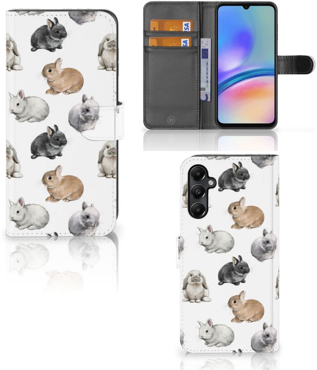 Telefoonhoesje met Pasjes voor Samsung Galaxy A05s Konijntjes