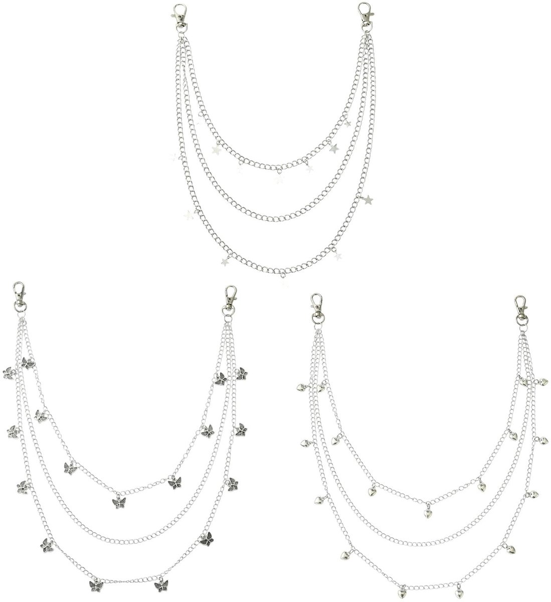 Cosensi - Chain Bag Strap - Handbag Chains - Vervangende Strap - Hart/Ster/Vlinder-3st - Accessoires voor tassen - Geschikt voor diverse tassen