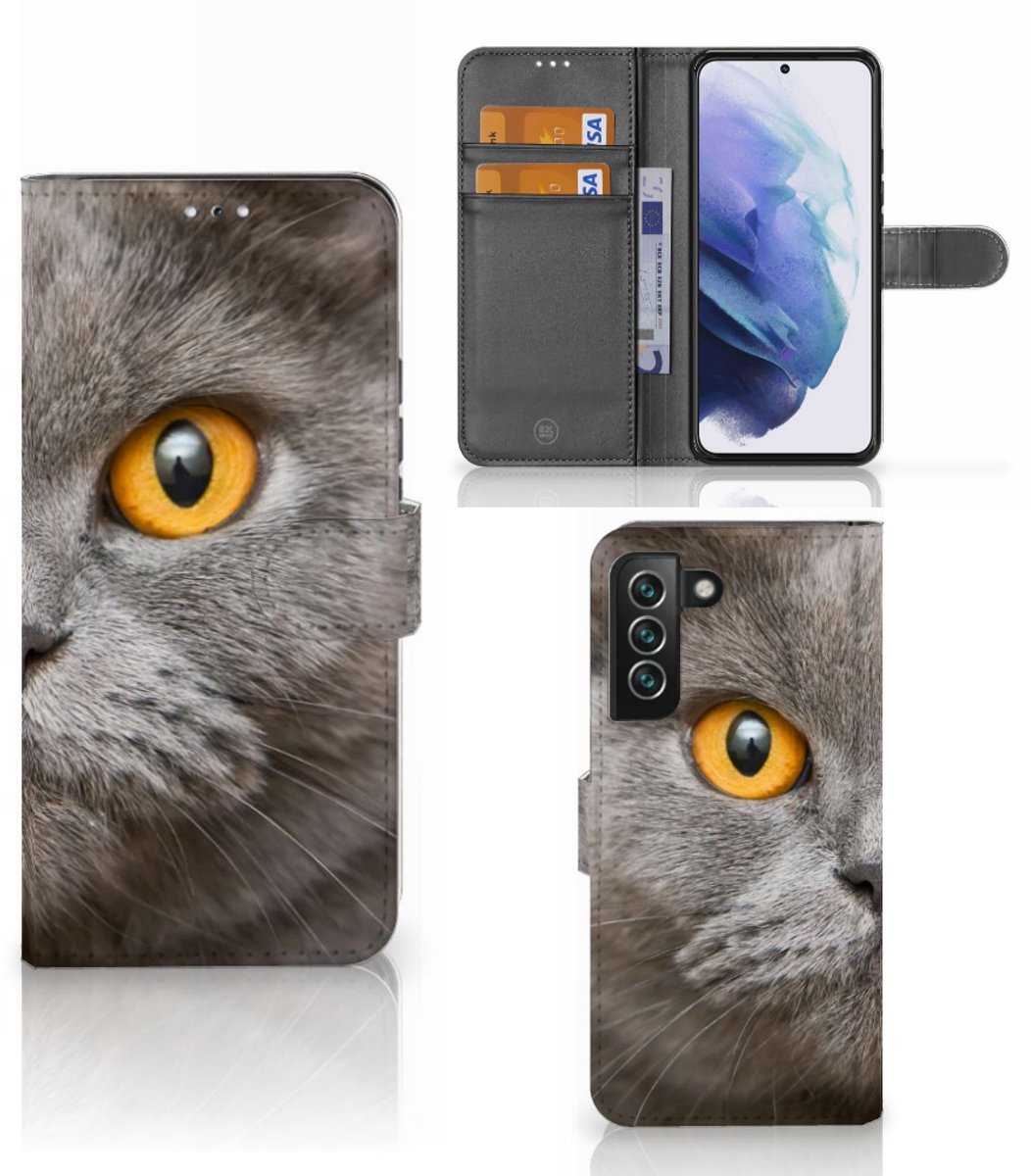 Telefoonhoesje met Pasjes Samsung Galaxy S22 Plus Britse Korthaar