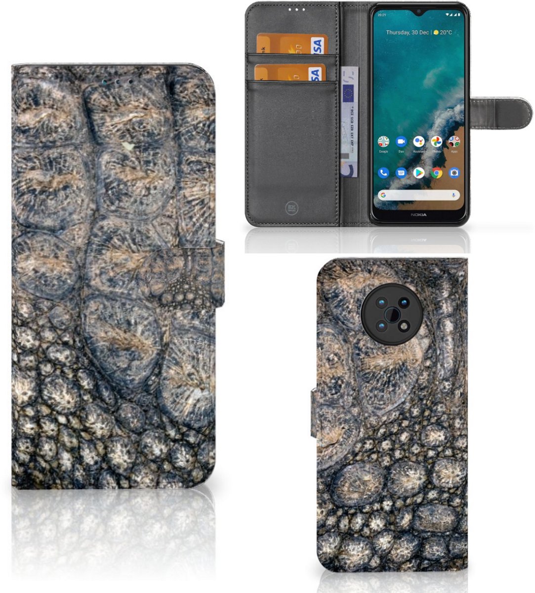 Nokia G50 Telefoonhoesje met Pasjes Krokodillenprint