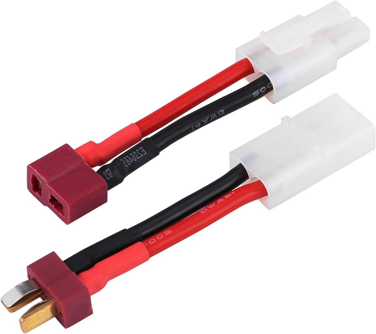 Adapter Set voor RC - 2 Stuks T Plug Verbindingskabels, Male en Female, 14 AWG Siliconen Draad voor Modelbouw en Drone Accessoires