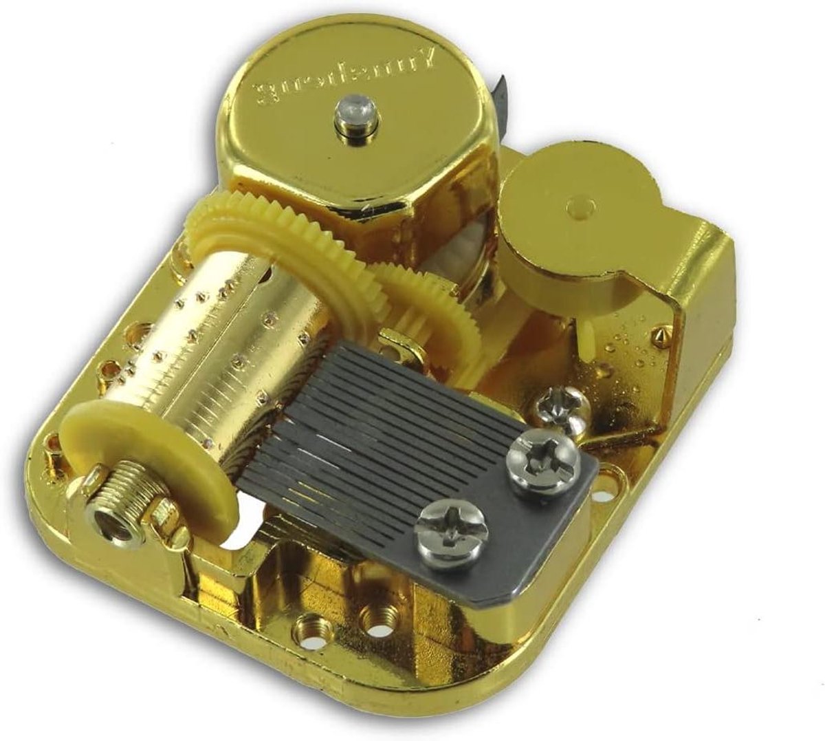 Muziekmechanisme Veermotor - Muziekdoos Onderdeel - Muziek Maken - 18 Noten Melodie - 5 x 45 cm - Goudkleurig