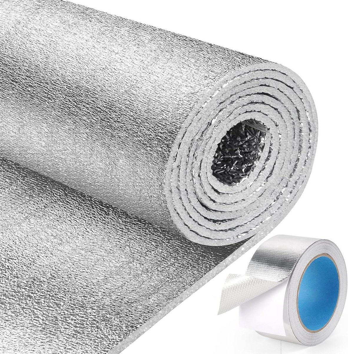 Isolatie Schuim Rol - Thermische Barrière - Zomerse Warmte Buiten - Dubbelzijdig Aluminium - 2.51 x 1.5 Meter - Zilver