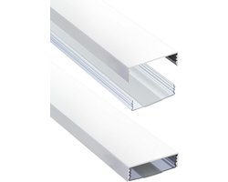 Flat Design Aluminum Cable Tray in White Matt RAL9003 Self Adhesive 50mm x 15mm Alunovo Cable Management Cable Guide New Product 2020 (Length:80cm)