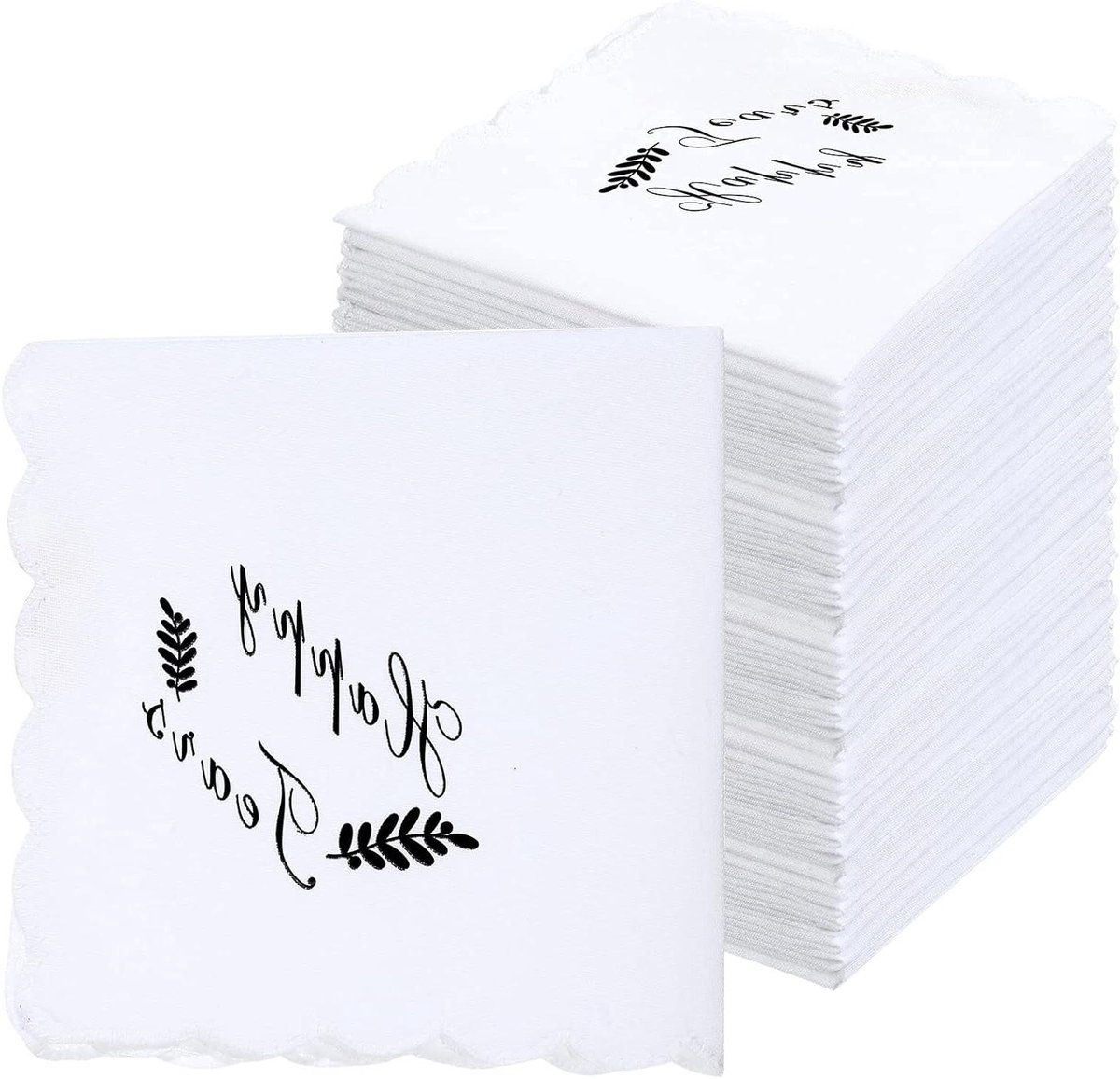 Zakdoeken Bruiloft - Bruidsaccessoires Feest - Gastvermaak Grote Dag - Thema Decoratie - 50 stuks - Wit