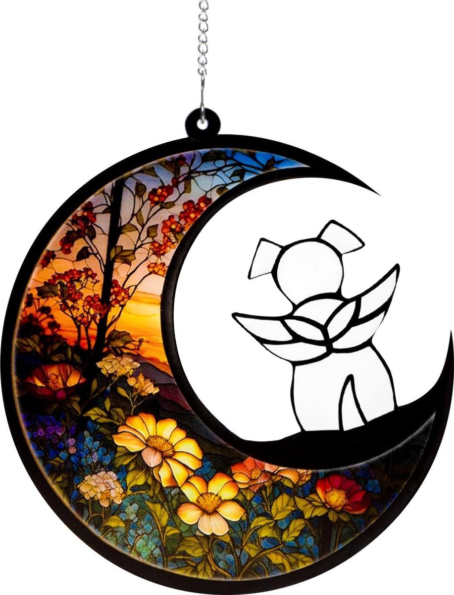 Hond Memorial Suncatcher - Huisdier Gedenken - Herinnering aan Huisdier - Gepersonaliseerd met Naam - 157 x 146 cm - Multicolor