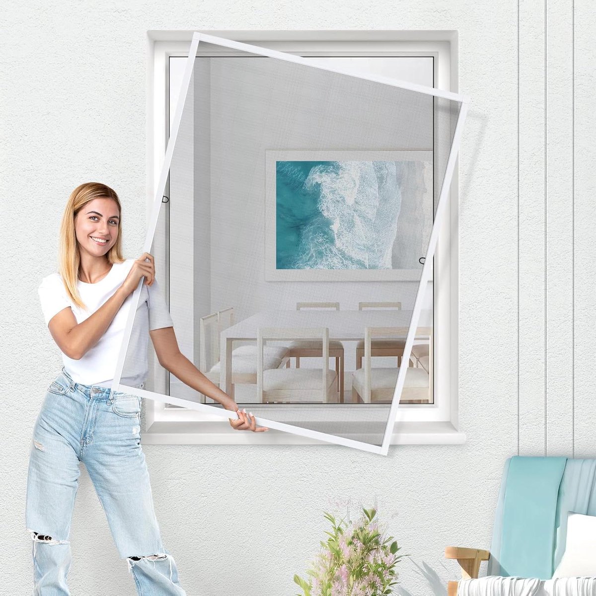 Vliegenhor Aluminium Frame - Horrenklemframe Raamhor - Insecten Buiten Houden - Zonder Bor