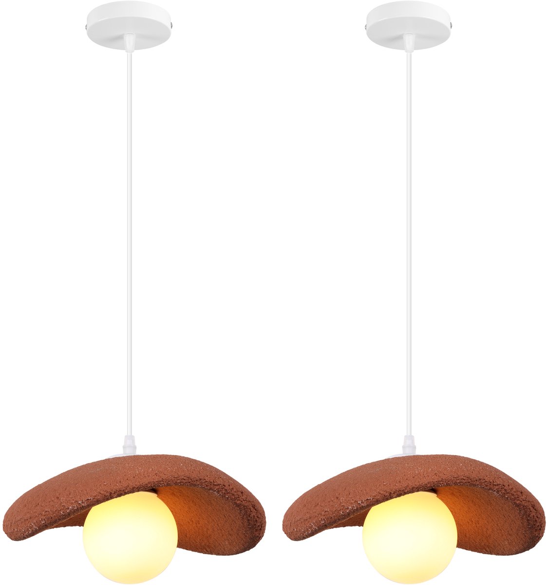 2 Stuks Hanglamp Creatieve Hoedvorm Plafondlamp 20cm Kroonluchter Modern voor Eetkamer Woo