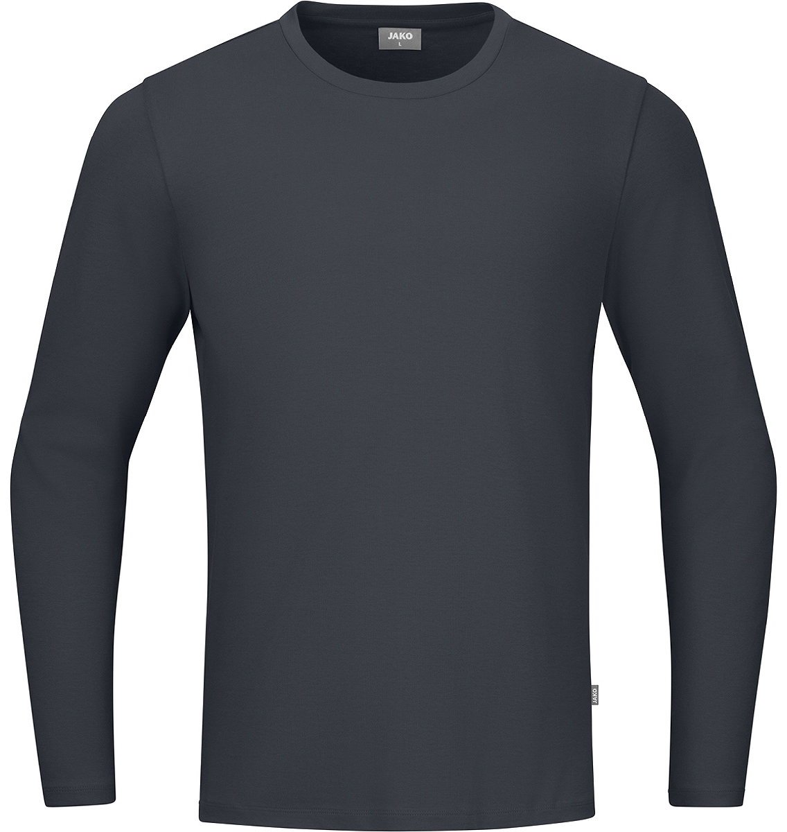 Jako Organic T-Shirt Met Lange Mouwen - Antraciet | Maat: L