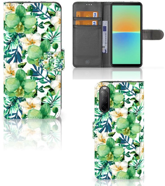 Coque Compatible avec Sony Xperia 10 IV Coque Orchidée Verte