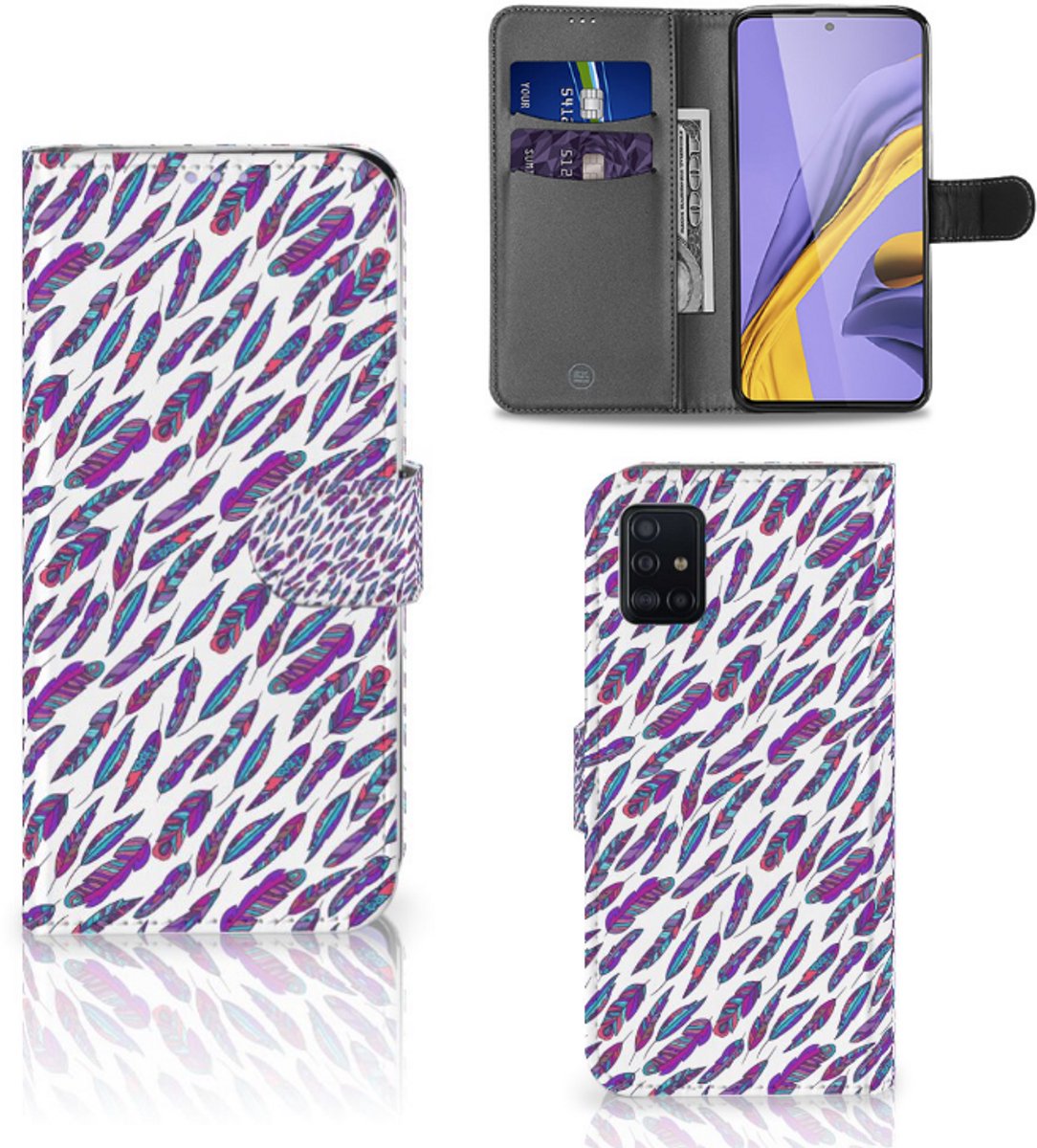 Samsung Galaxy A51 Telefoon Hoesje Feathers Color