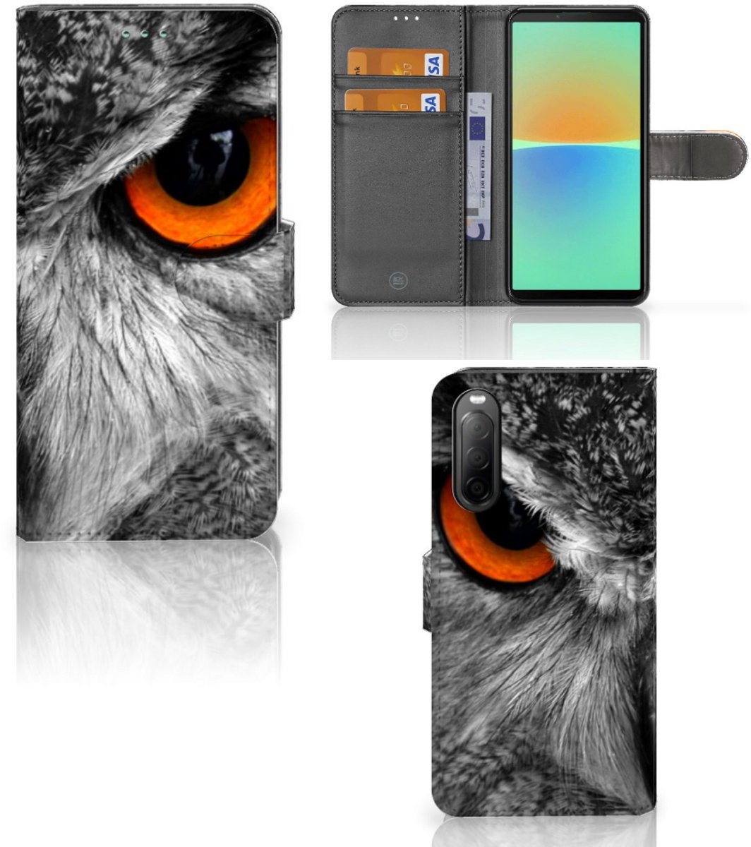 Sony Xperia 10 IV Telefoonhoesje met Pasjes Uil