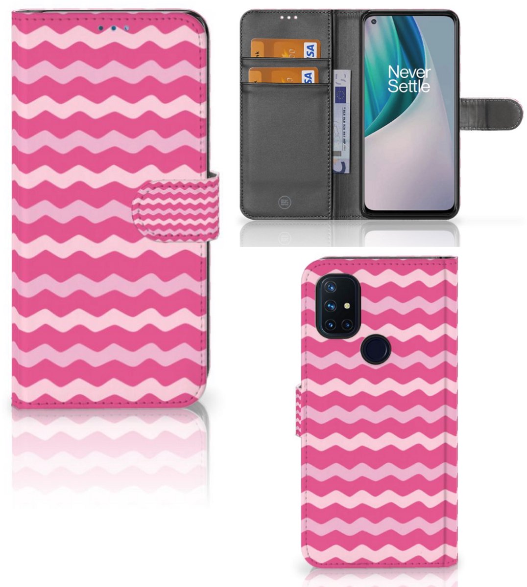 OnePlus Nord N10 Telefoon Hoesje Waves Pink