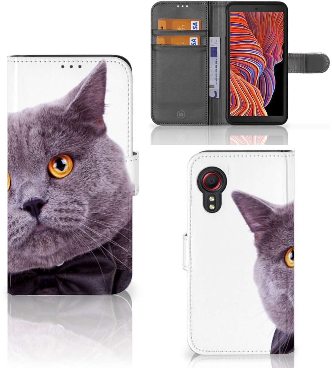 Samsung Galaxy Xcover 5 Telefoonhoesje met Pasjes Kat