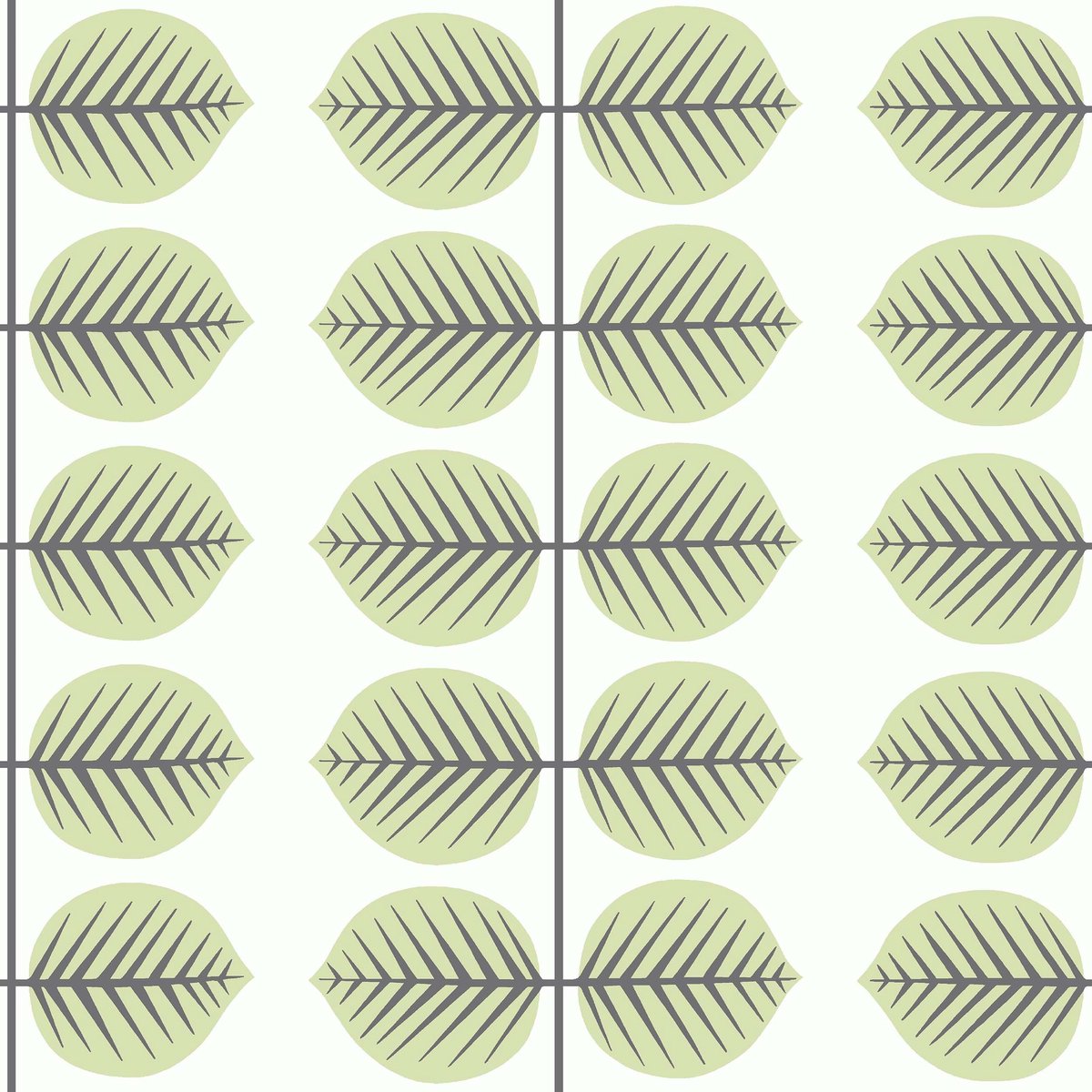 Boråstapeter Vliesbehang 6245 - Scandinavian Designers Mini - Botanisch Groen - 53cm x 10.05m