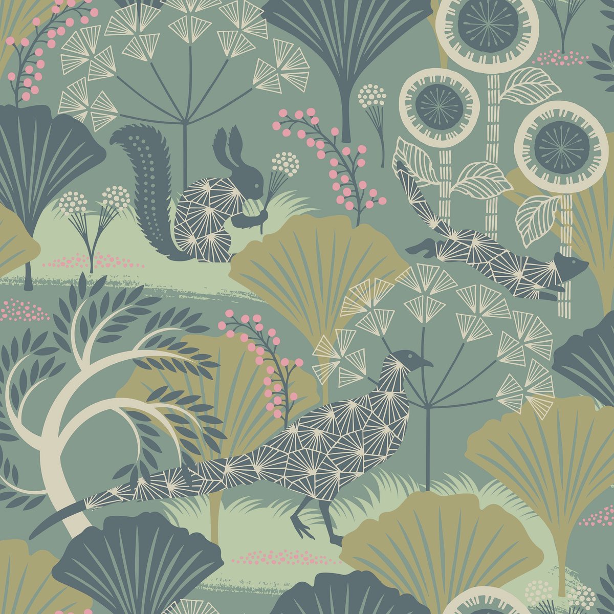 Boråstapeter Vliesbehang 1469 - Swedish Designers - Botanisch Groen - 53cm x 10.05m
