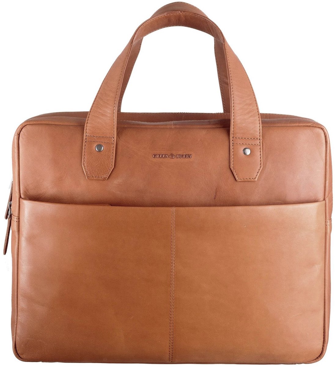 GREENBURRY Leren business tas laptoptas met laptopvak Fiorentina Business Bag Tan bruine