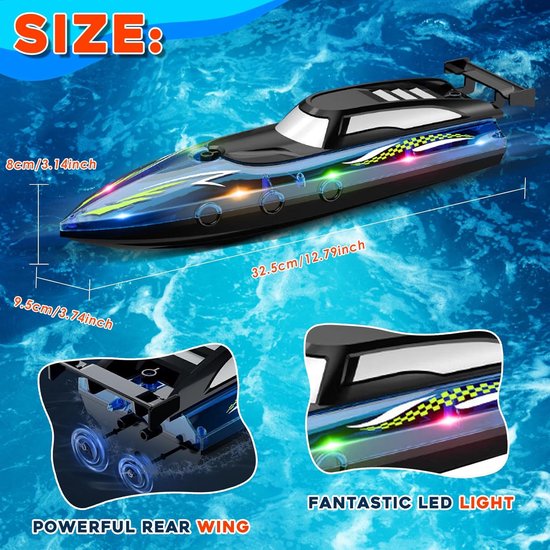 Op afstand bestuurbare boot - RC-boot - Speedboot - oplaadbaar — afbeelding 3