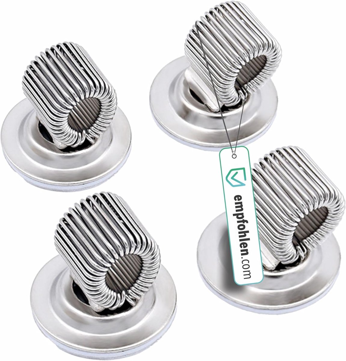 Gigicial Magnetische Pennenhouder Set - Rvs Met Neodymium Magneet - 4 Stuks - Zilver