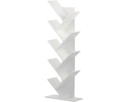 WeHome Moderne boekenkast voor woonkamer, entree, modern design, boekenkastontwerp, verschillende kleuren, moderne boekenplanken (melk)