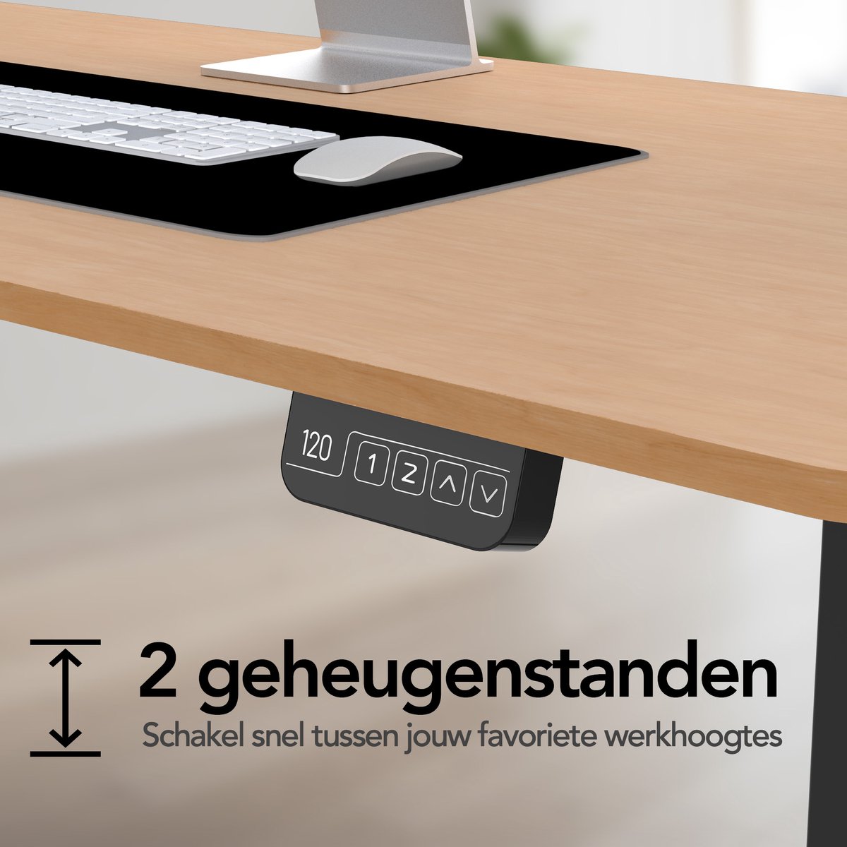 Infinity Goods Zit Sta Bureau - Elektrisch Verstelbaar In Hoogte - 140 x 60 CM - Geheugenfunctie - Bruin thumbnail 5