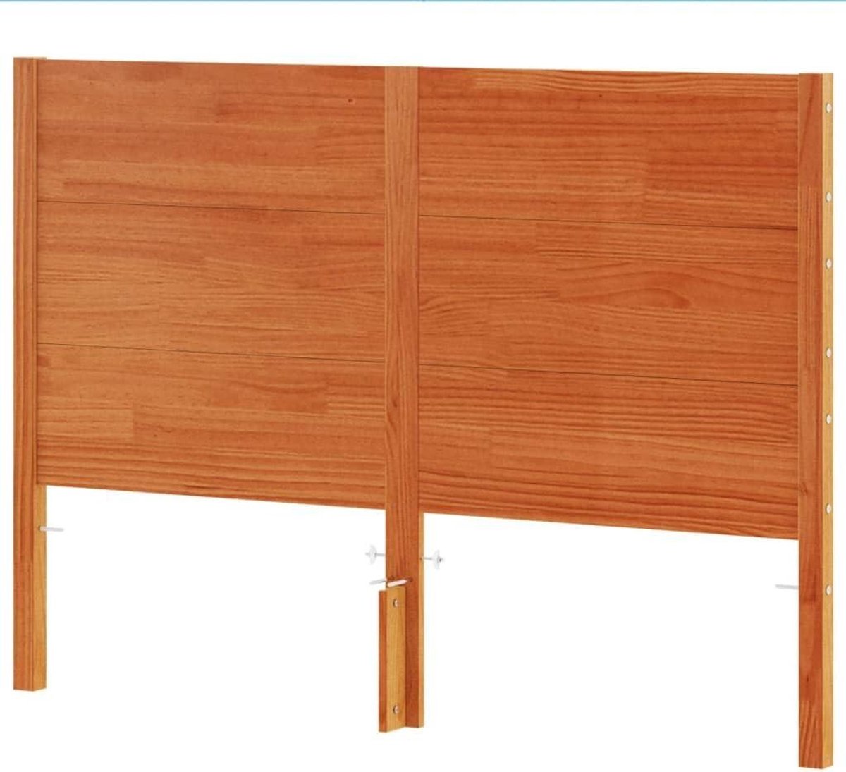 Hoofdbord 135 cm - Bed hoofdbord achterwand - Bed opknappen - Massief grenenhout - 140.5 x 100 cm - Wasbruin