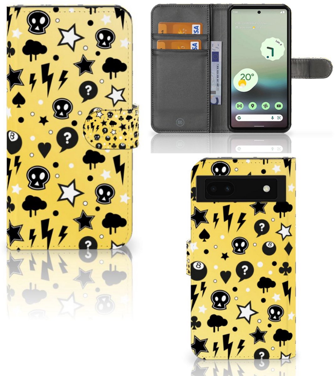 Telefoonhoesje met Naam Google Pixel 6A Punk Geel