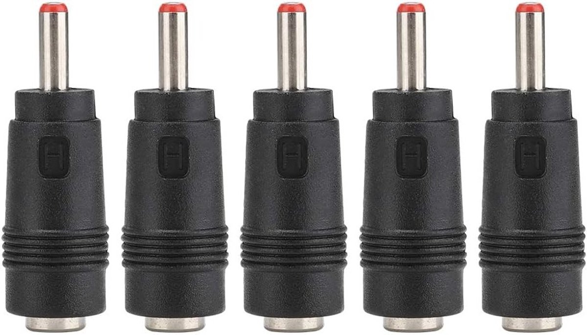 Power Adapter Jack Connector Tips, 5 stuks 5.5 x 2.1 mm naar 3.5 x 1.35 mm, voor Router en Inverter Gebruik