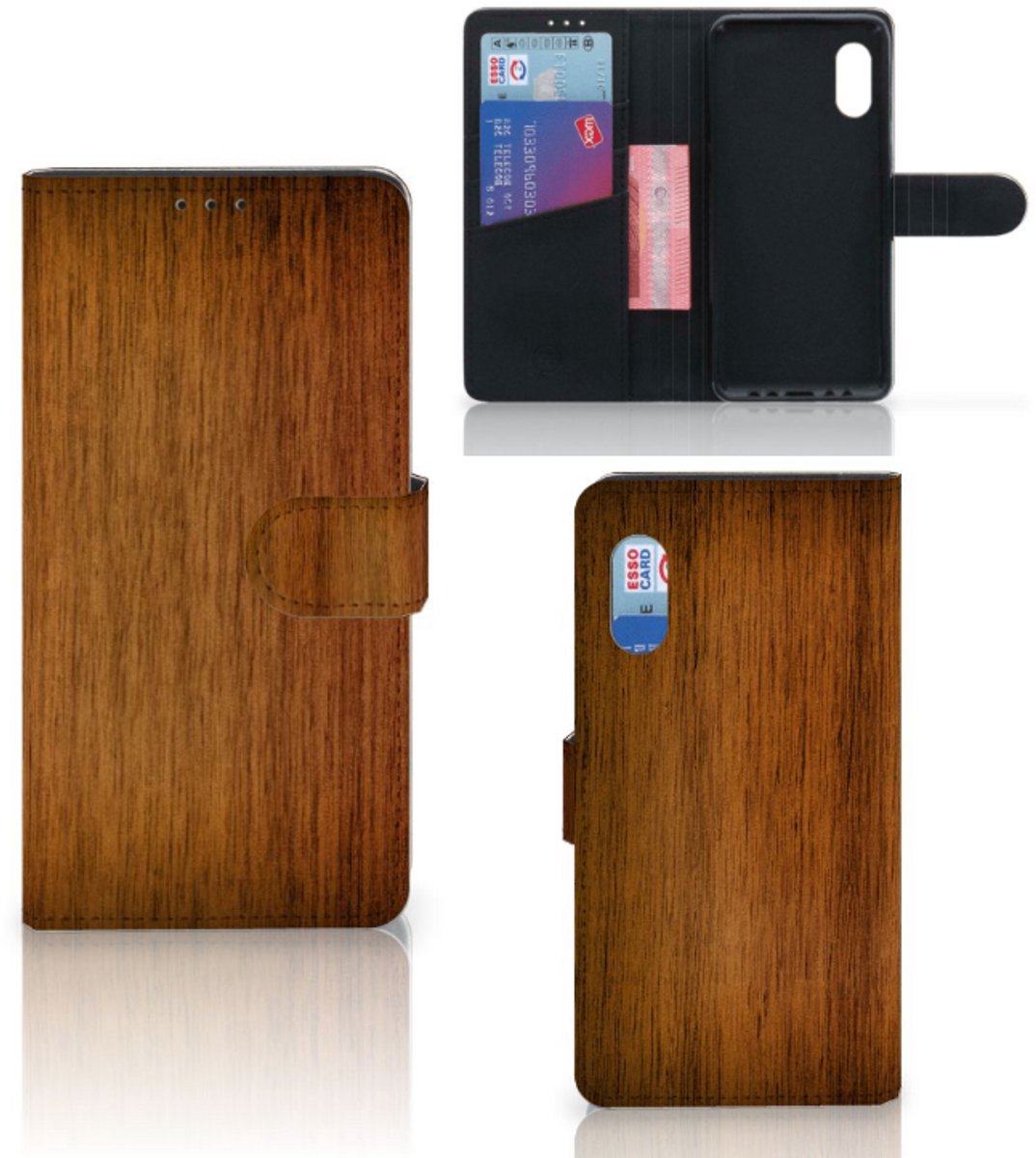 Samsung Xcover Pro Book Style Case Donker Hout