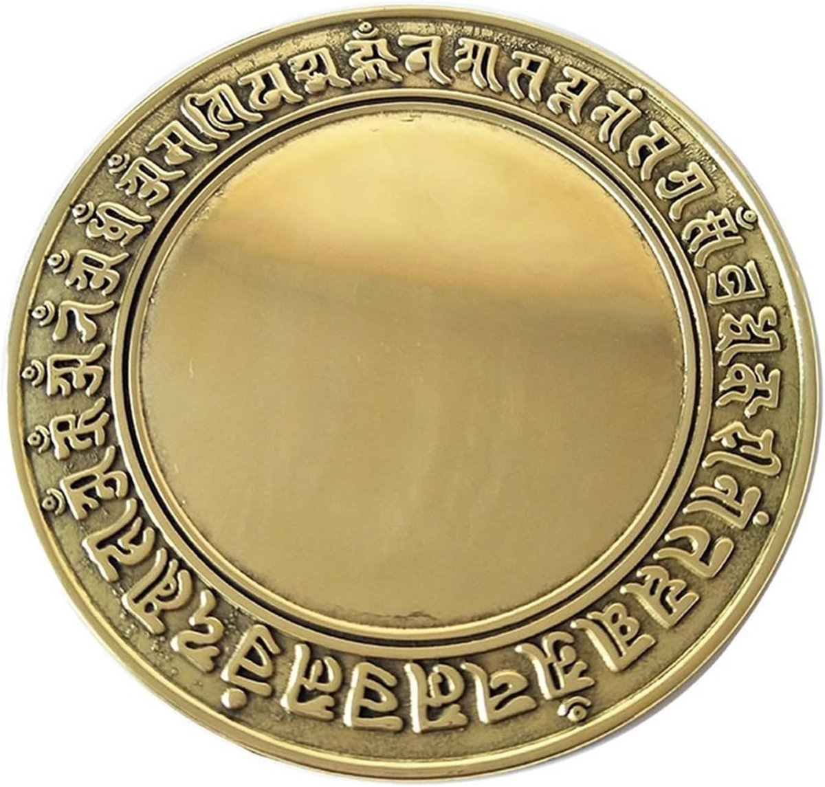 Bagua Spiegel - Feng Shui Decoratie - Geluk Brengen - Koperen Hanger - 8 cm Diameter - Koperkleurig