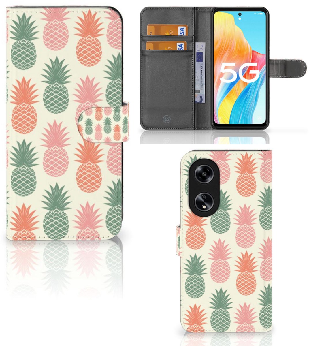 OPPO Reno8 T 5G Book Cover Ananas
