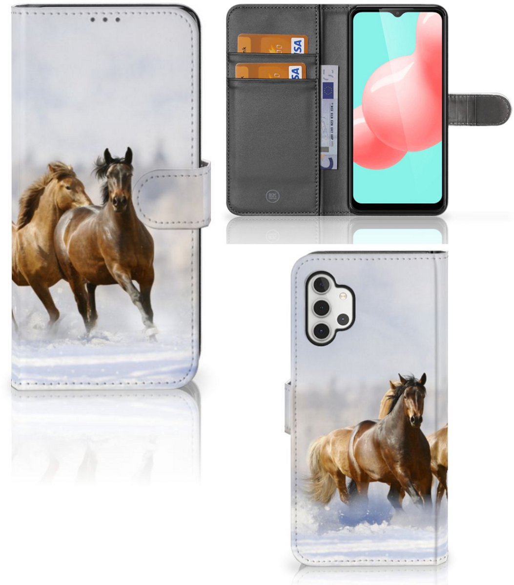 Samsung Galaxy A32 5G Telefoonhoesje met Pasjes Paarden