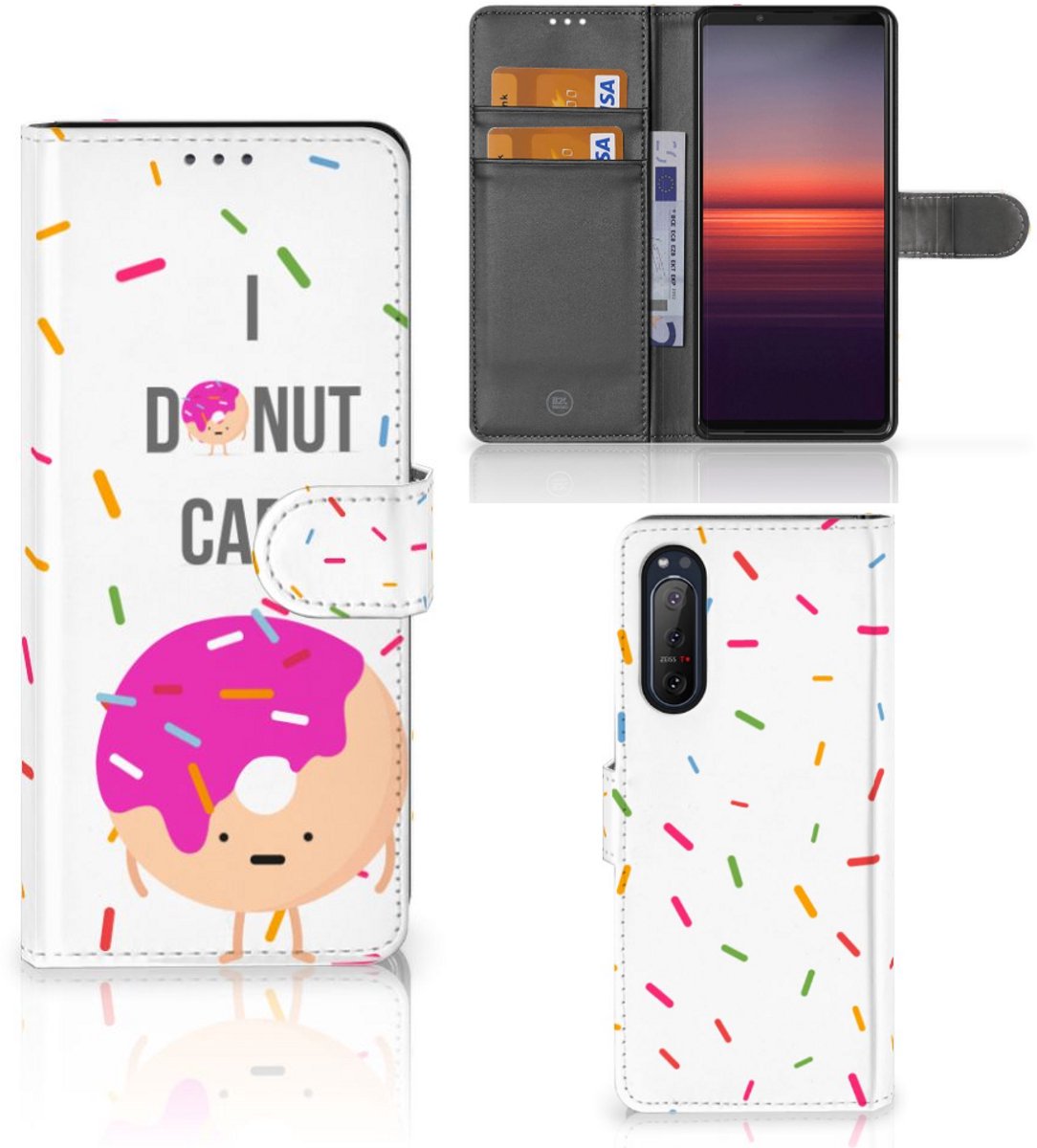 Sony Xperia 5II Book Cover Donut Roze