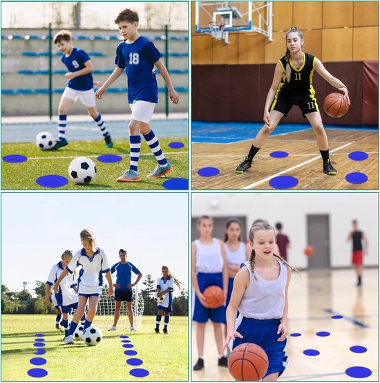 Sport Markers - Behendigheid Stippen - Sport Training - Antislip Rubber Ontwerp - 9 inch - Blauw — afbeelding 4